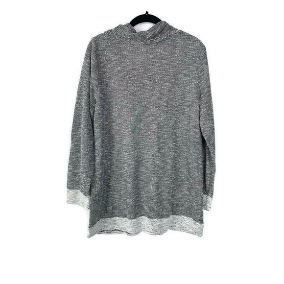AB Studio Womens Gray & White Cowl Neck Knit Sweater Top Size XL - Picture 2 of 3